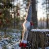 Festive Home Decor Plush Christmas Gnome Doll Decoration, Long Leg Soft Swedish Figurine, Holiday Stuffed Elf Dwarf Ornament for Tiered Tray Tabletop