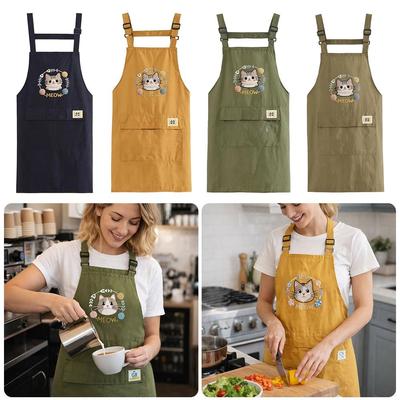 Anti-fouling Chef Apron Cartoon Cooking Baking Bibs Catering Work Clothes  for Home Kitchen