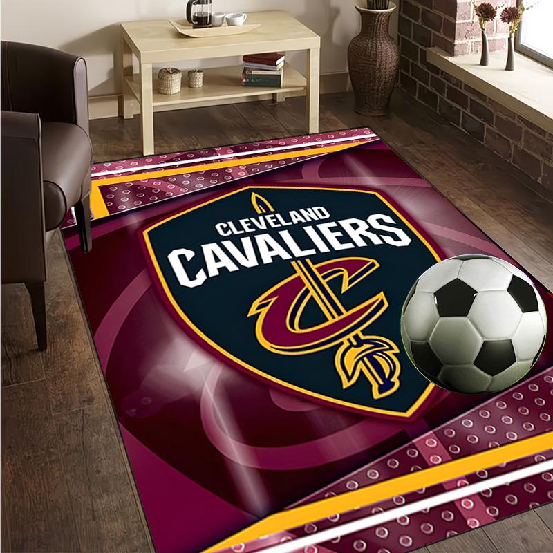 Football Cavaliers Logo Rug Office Carpet Non-Slip Mat, Chair Rug Floor Covering for Gaming, Bedroom, Living Room , Home Decor Christmas Gift