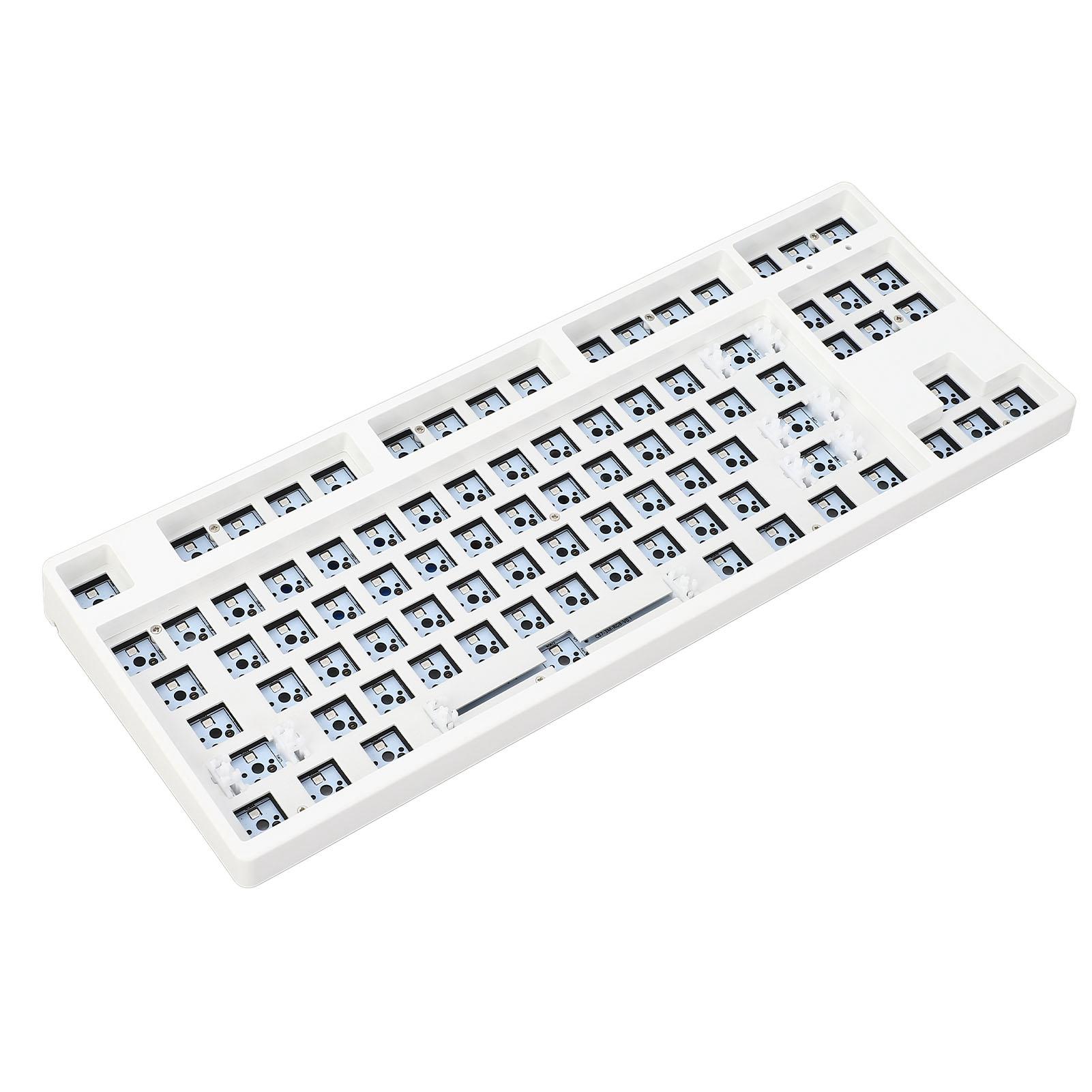 

Механическая клавиатура с 87 клавишами RGB, комплект для самостоятельной сборки, переключатель раскладки TKL, модульная клавиатура из алюминиевого сплава ABS с возможностью горячей замены белый