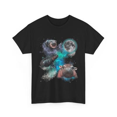 Moo Deng Drei Moo Deng Mond Lustiges Nilpferd T-Shirt
