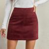 Women's High-Waist Zipper Short Skirt with Pockets for Casual Daily Wear