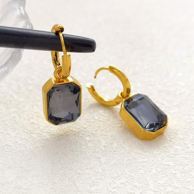 Yori Edelstahl Zirkonia Hängeohrringe Trendige Ohrringe Stilvoller Hohe Qualität Vergoldet Wasserdichter Schmuck