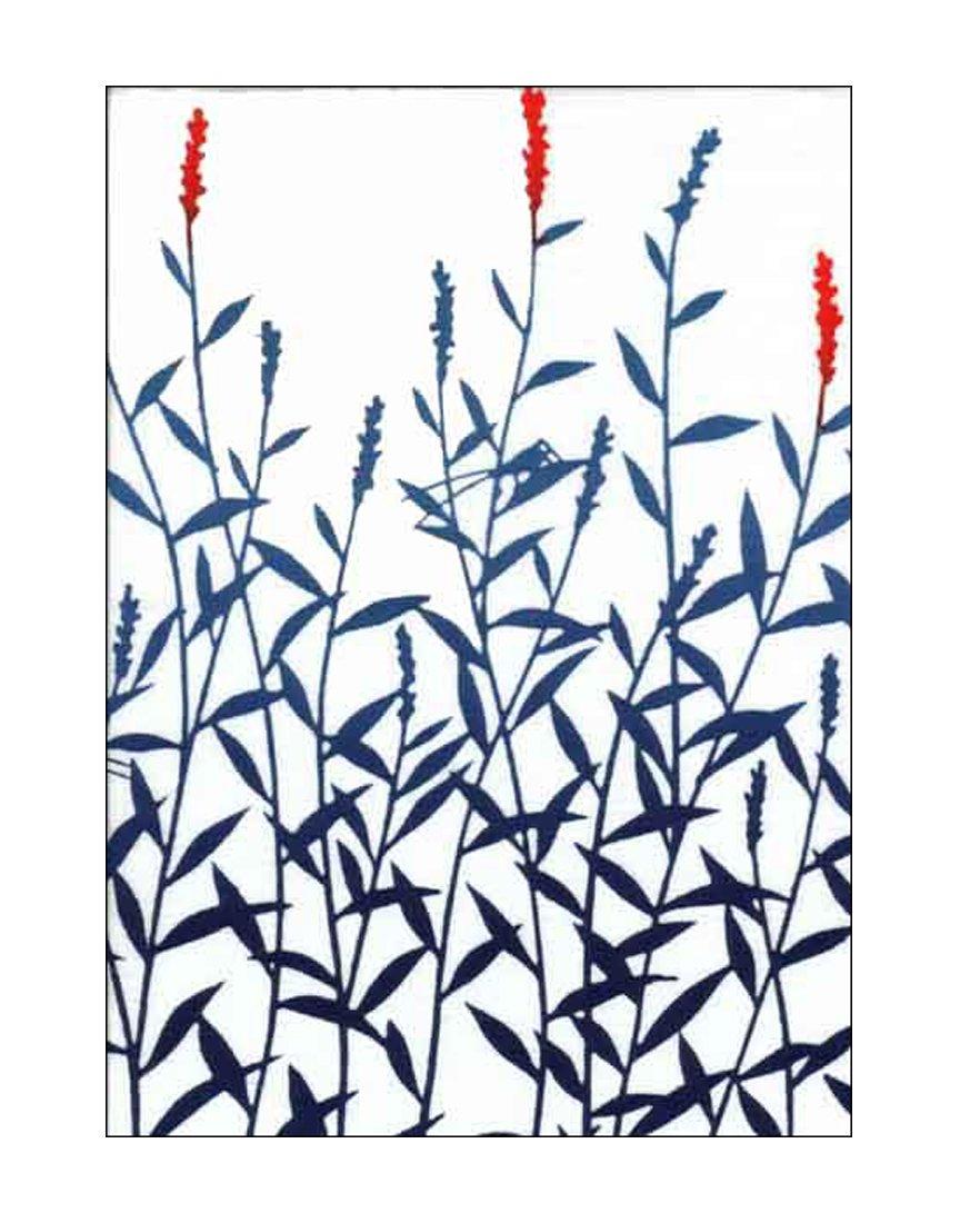 

Tenugui hand made in with Japanese knotweed Niwa-zome (Japanese towel) - Chū-sen dyeing, 100% cotton, Japan, білий