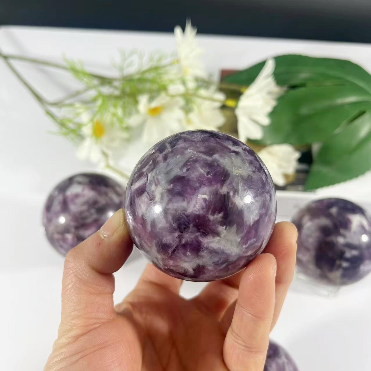 Natural Purple Mica Sphere Healing Crystal Sphere Crafts Ball for Home Decoration (Carnelian,free) карнеол