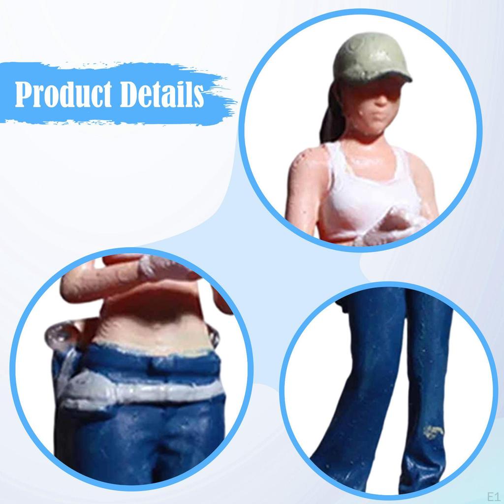 1/64 Miniature Female Figure Repair Diorama Resin for Photography Props