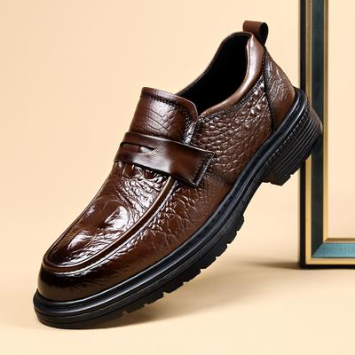 Fashion Office Shoes for Men Casual Shoes Breathable Leather Loafers Driving Moccasins Comfortable Slip On Business Shoes