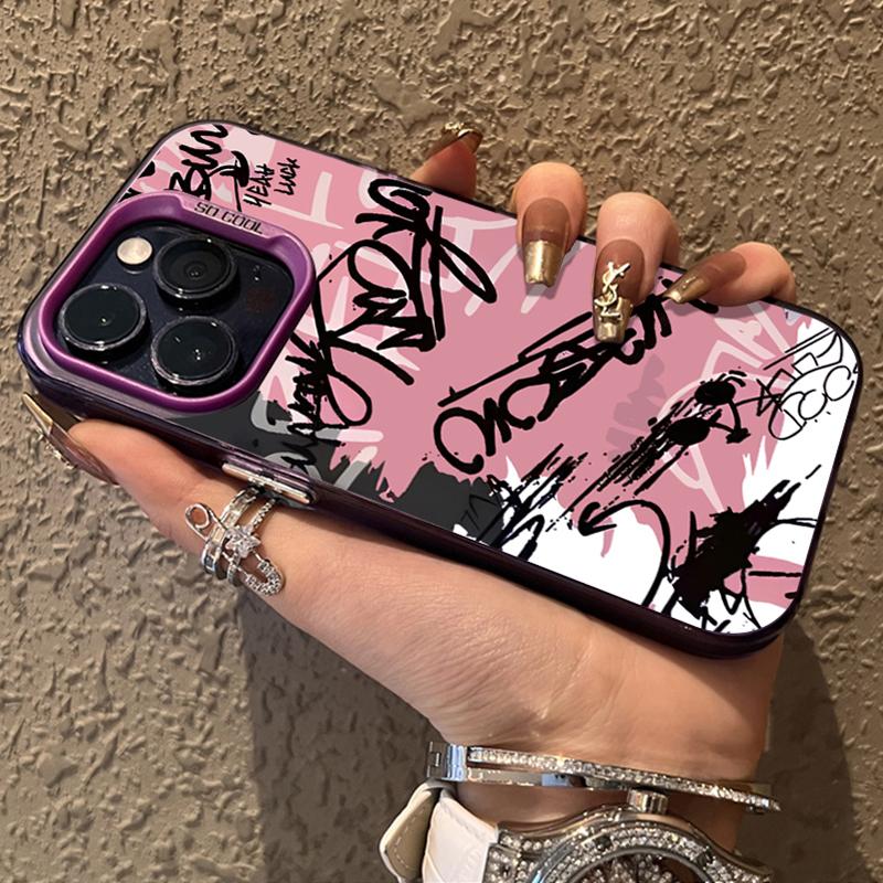 Fashion Lip Print English Plating PC Case for Xiaomi Redmi Note 13 14 12 11 Pro Plus 4G 5G 12S 11S 10S 10 9 9S 12C 13C 14C A3 A4