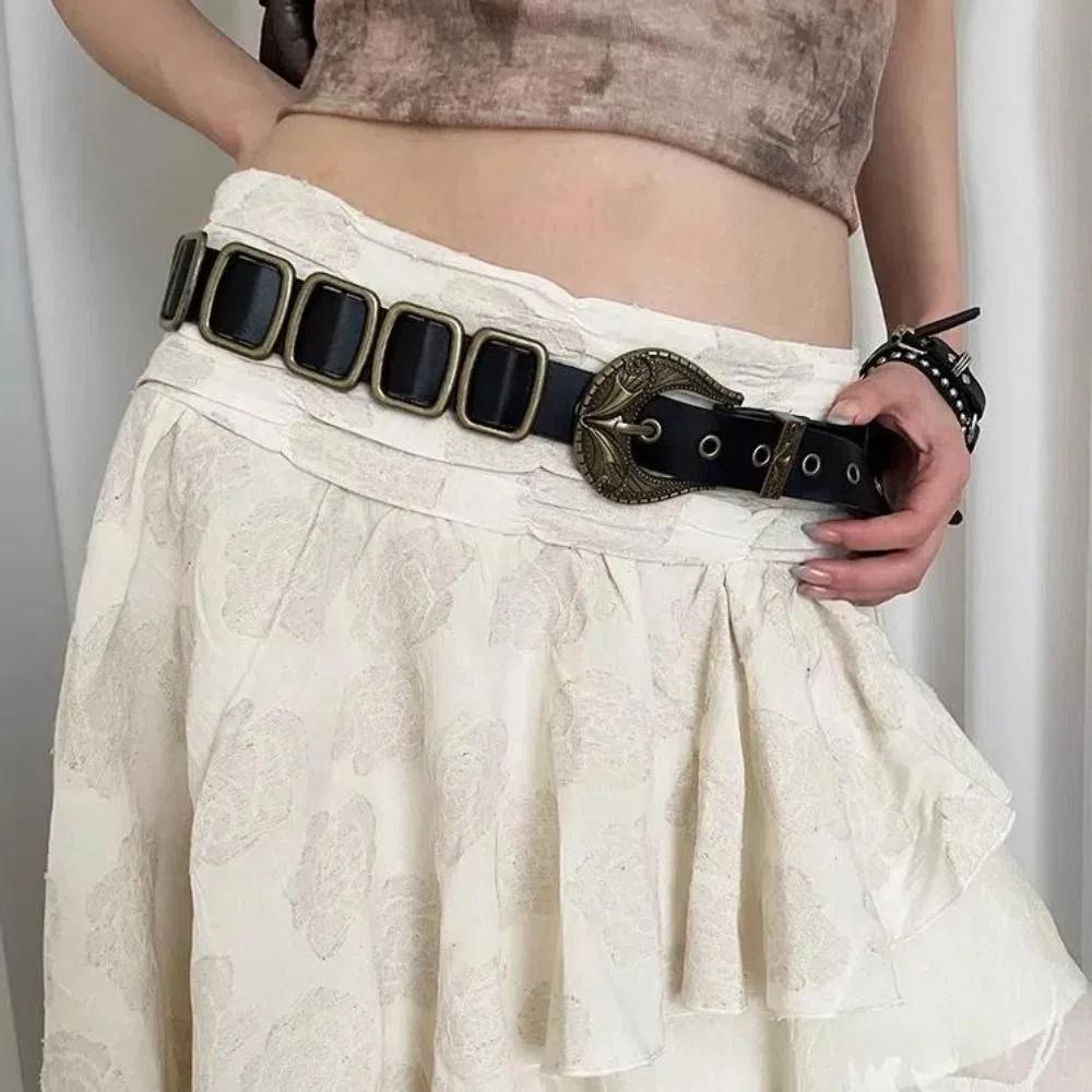 American Women's Belt Pu Leather Dress Jeans Belt Vintage Waist Belt  Waist Accessories