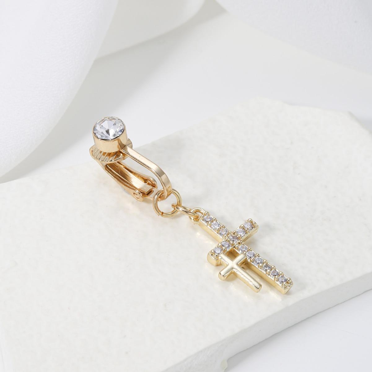 

Горячая Распродажа Винтажный Крест Пупочный Зажим Без Пробивки Цирконий Дизайн Пупка Пряжка Кольцо Для Пупка