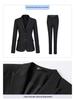 Unisex Professional Blue Suit Set for Civil Servant Interviews, Plus Size Available, Ideal for Hotel Work and Commuting.