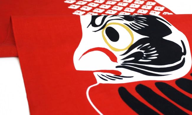 Someno Yasubo Hand Towel Contest with Authentic Dyed Cotton Tokuoka Made in Japan 35cm x 100cm "Staring Daruma" 100%