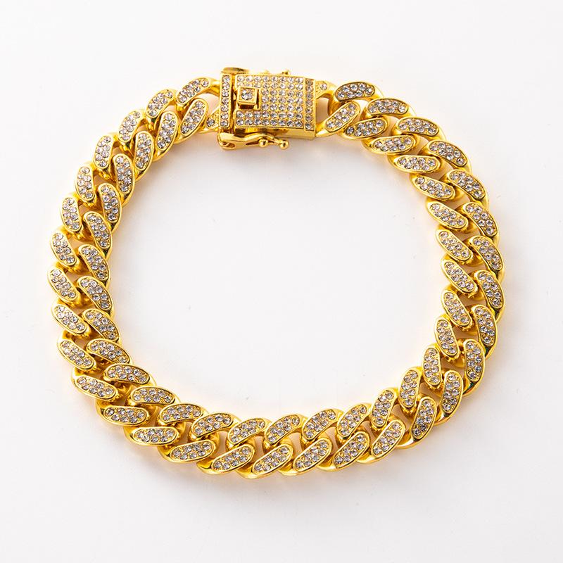 

Fashion Bracelet, Full Diamond Bracelet For Men And Women One Size золотой