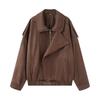 Kaslead New Women clothes Western Style Fashion Simple and Versatile Loose Suede Jacket