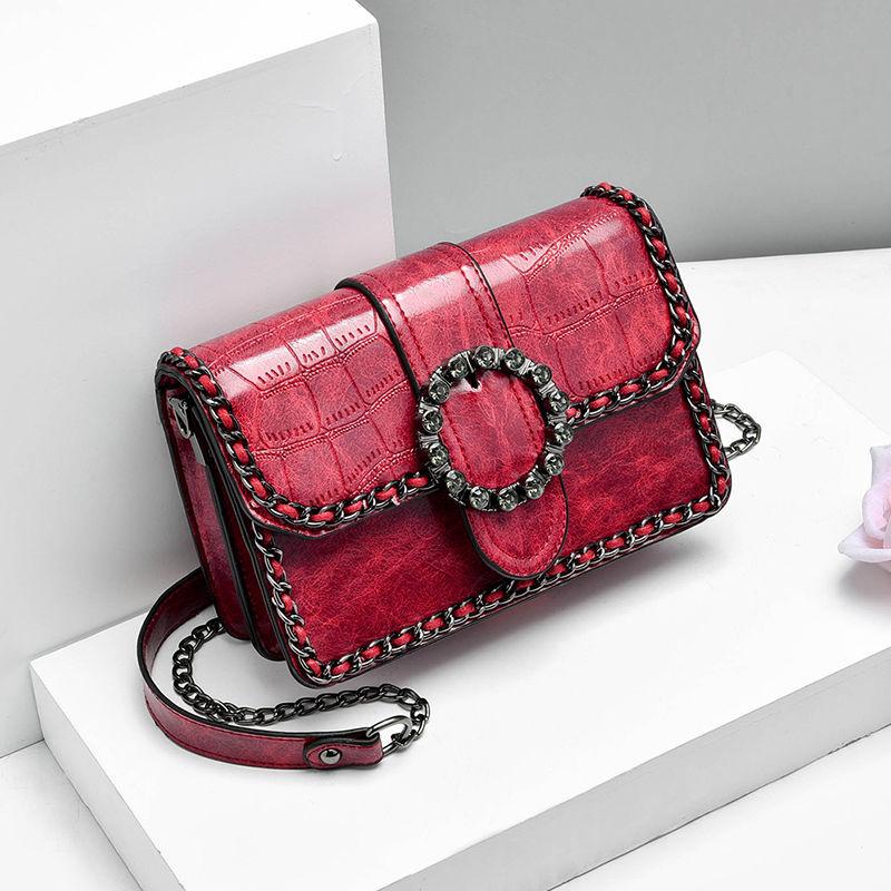 

Винтажная сумка с клапаном под крокодила, фирменная маленькая кожаная сумка-мессенджер с квадратной застежкой и ромбовидной застежкой