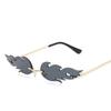 Luxury Fire Flame Sunglasses Women Vintage Rimless Wave Metal Shades UV400 Mirror Eyewear Fashion Sun Glasses