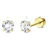 Drperfect 1Pair Flat Back Earrings for Women Surgical Steel Earrings for Sensitive Ears Hoop Stud Cartilage Tragus Piercings