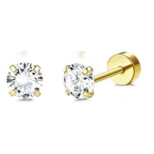 Drperfect 1Pair Flat Back Earrings for Women Surgical Steel Earrings for Sensitive Ears Hoop Stud Cartilage Tragus Piercings
