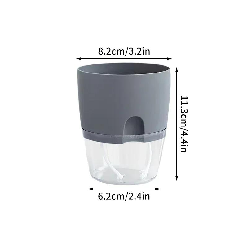 Selbstbewässernder Blumentopf aus Kunststoff für Hydrokulturpflanzen, Topf für Sukkulenten, transparent, für Zuhause, Büro, Schreibtisch-Dekoration