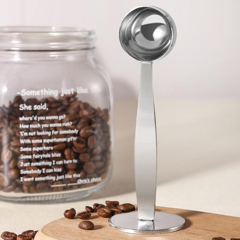 Stainless Steel Coffee Scoop Dual-Purpose Coffee Spoon Powder Hammer Tamper Multi-Function Spoon Holder Coffee Tools Accessories