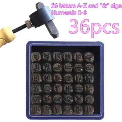 36 szt. 3/4/5/6mm stal węglowa numer 0-9 alfabet AZ zestaw znaczków narzędzia dziurkujące