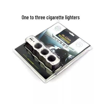 3-Port 12V Car Cigarette Lighter Socket with USB