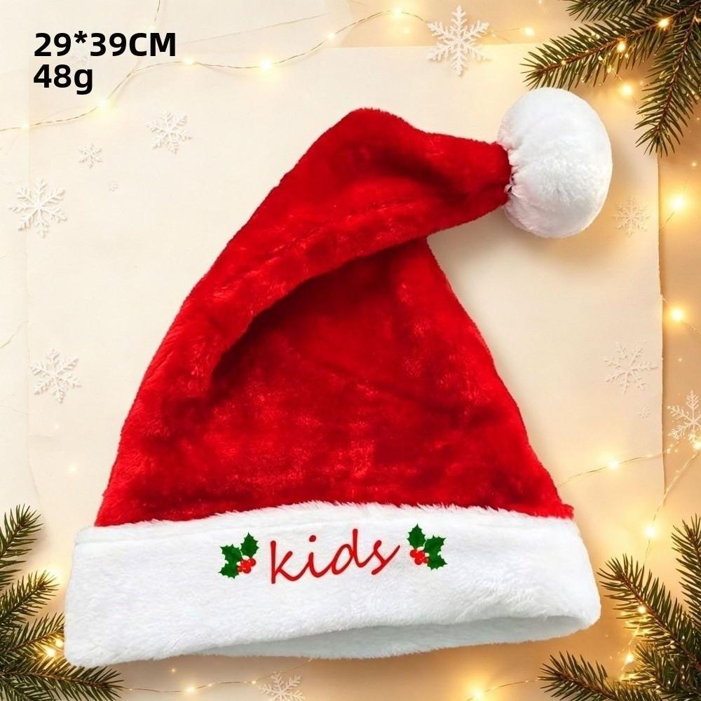 Mother Father Kids Family Matching Santa Hat Embroidered Plush Santa Cap  Xmas Party Gift