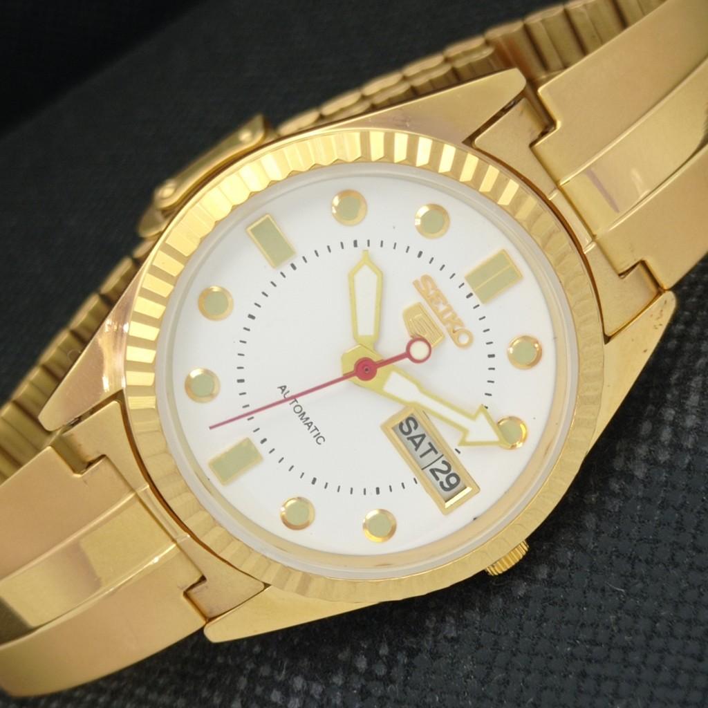 

REFURBISHED VINTAGE SEIKO 5 AUTO 6319A JAPAN MENS D/D WHITE WATCH 587b-a308621-2 SKU587b-a308621
