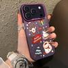 Pouzdro IMD s vánočním vzorem a vykukujícím Santou pro iPhone 17 16 15 14 Pro Max 13 Nárazuvzdorný tvrdý kryt s permanentním designem
