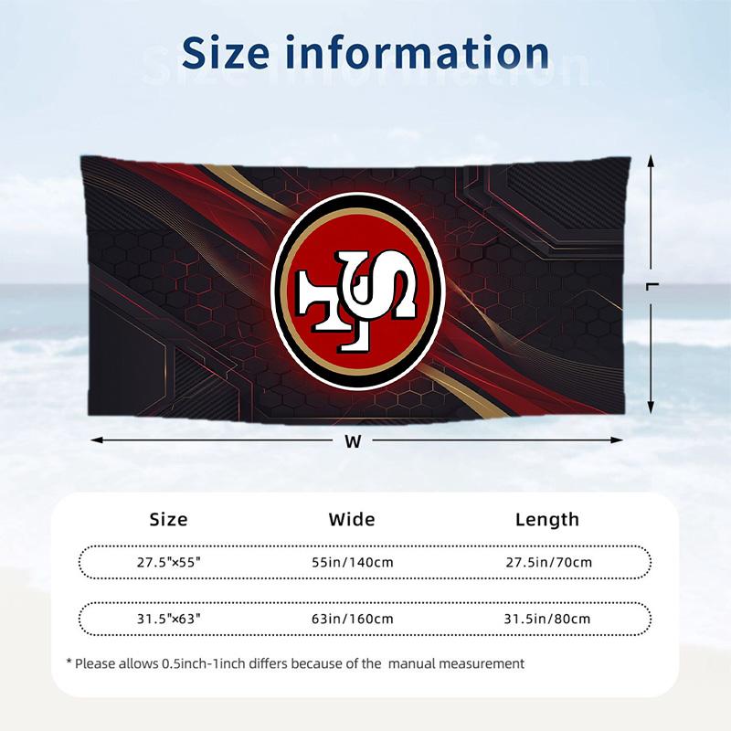 Asciugamano da Spiaggia alla Moda San Francisco 49ers Asciugamano Portatile Morbido ad Asciugatura Rapida per Nuoto Campeggio Vacanze