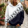 Women's Floral Print Casual Hoodie with Pocket and Long Sleeve Top