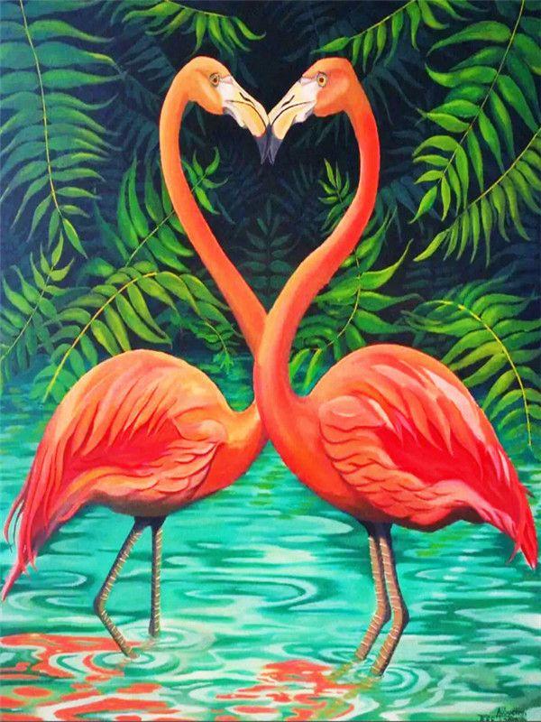 RUOPOTY Acrylic Painting By Numbers Flamingo Animals Paint On Canvas Coloring By Numbers Gift Home Decor Wall Room