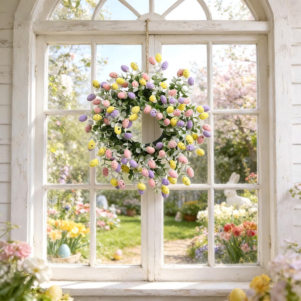 Великодній Зайчик Вінок Штучний Вінок Ірландський Кухонний Шафа Вінок Підсвічник Вінок Вхідні Двері Веранда Вінок ...