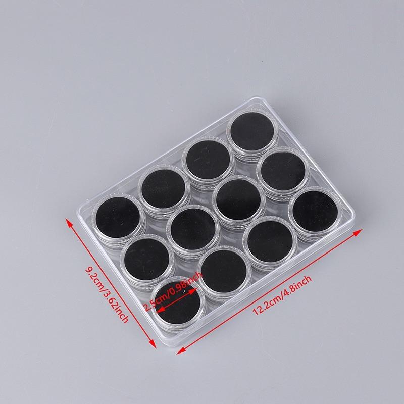2Pcs Transparent Round Gemstone Display Collection Storage Box Jewelry Gems Loose Diamond Container Jar Organizer Tray Case&Lid