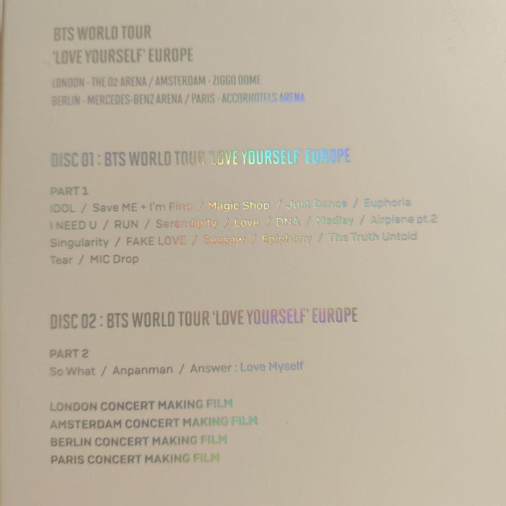 [USED] BTS LOVE YOURSELF in Europe DVD
