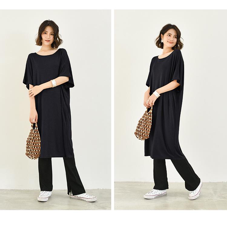 Women's Spring/Summer Modal Nightdress - Loose, Trendy, Short Sleeve, Cotton, Maternity Long Skirt