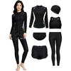 QulbltX Women's Rash Guard 6-Piece Swimsuit Set