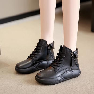 Spring Autumn Thin Boots Fashion Thick Sole Women Shoes Novelty Side Zippers Modern Boot Breathable 2024 Solid Color Ladies Shoe
