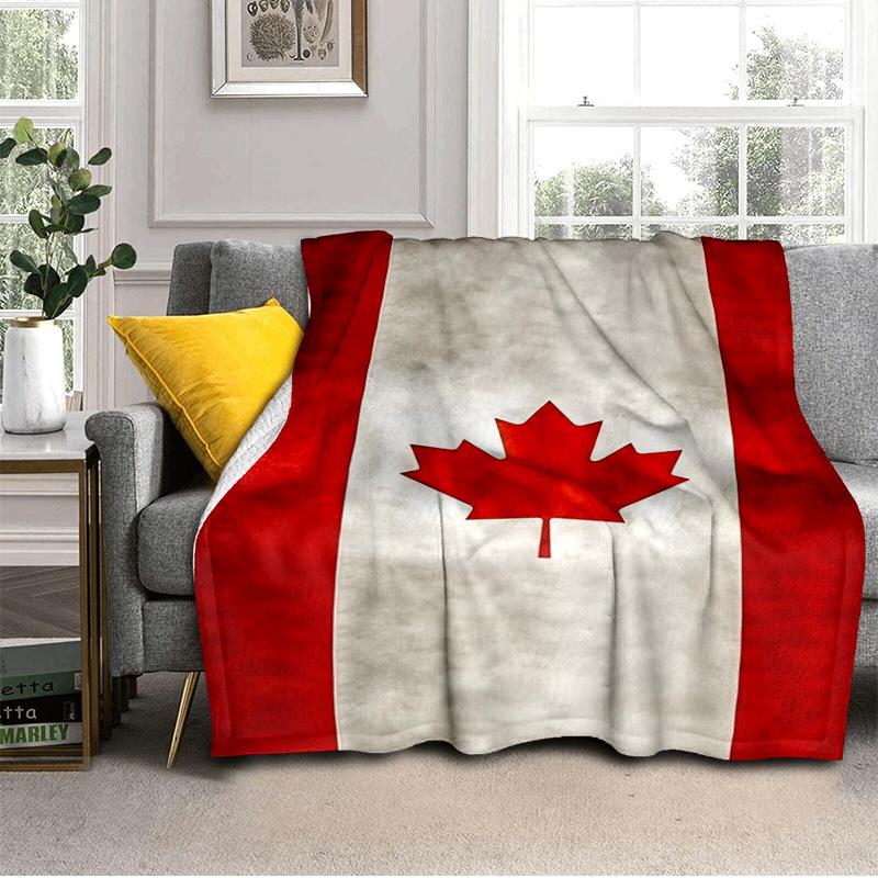 Coperta con Foglia d'Acero Rossa del Canada Adatta per Divani, Letti, Uffici e Campeggio - Regalo Perfetto per Halloween Natale