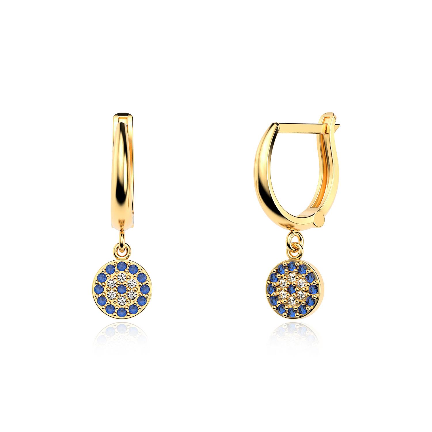 

Позолоченная серебряная серьга с маленькой бусиной от сглазаКод продукта : КП240