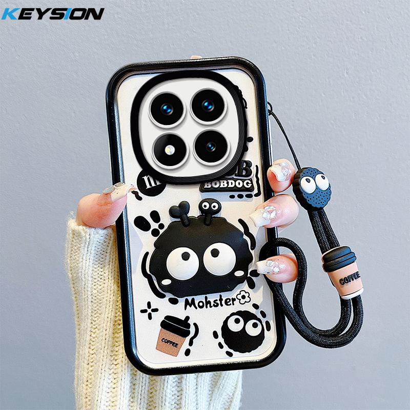 

Противоударный чехол KEYSION для Xiaomi POCO X7 с ремешком, мягкий силиконовый чехол-накладка с милой 3D-мультяшной куклой для телефона POCO X7 5G for POCO X7