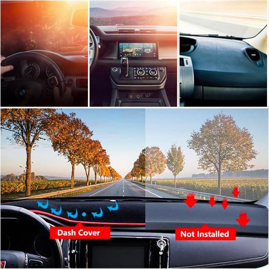 Dash Mat Cover for Corolla Sedan   Interior Center Console Dashboard Accessories Compatible with Toyota Corolla Sedan L LE SE XLE XSE     (Black Rim)