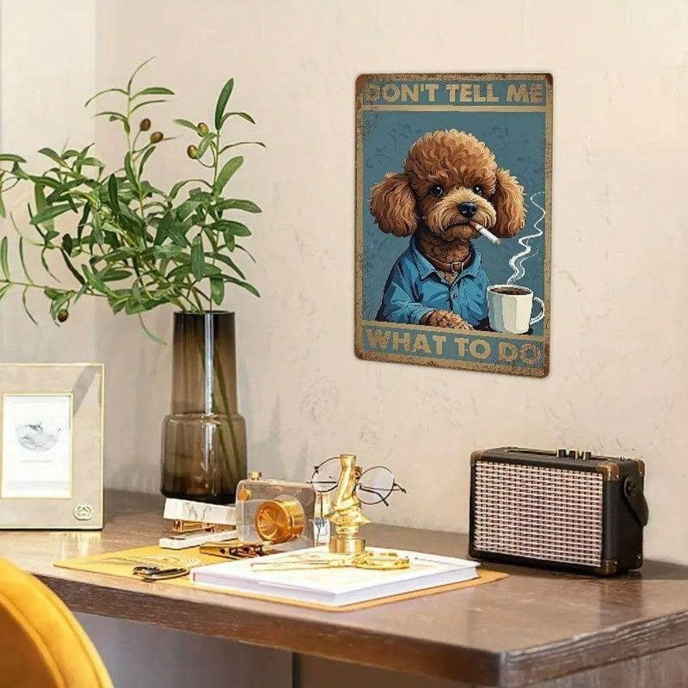 Miumo Poodle Tin Sign 8x12 Funny Retro Wall Art Kitchen Bar Decor