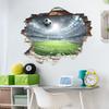 Self Adhesive Wall Sticker 3D Soccer Field Creative Design for Kids Room Bedroom Background Decor