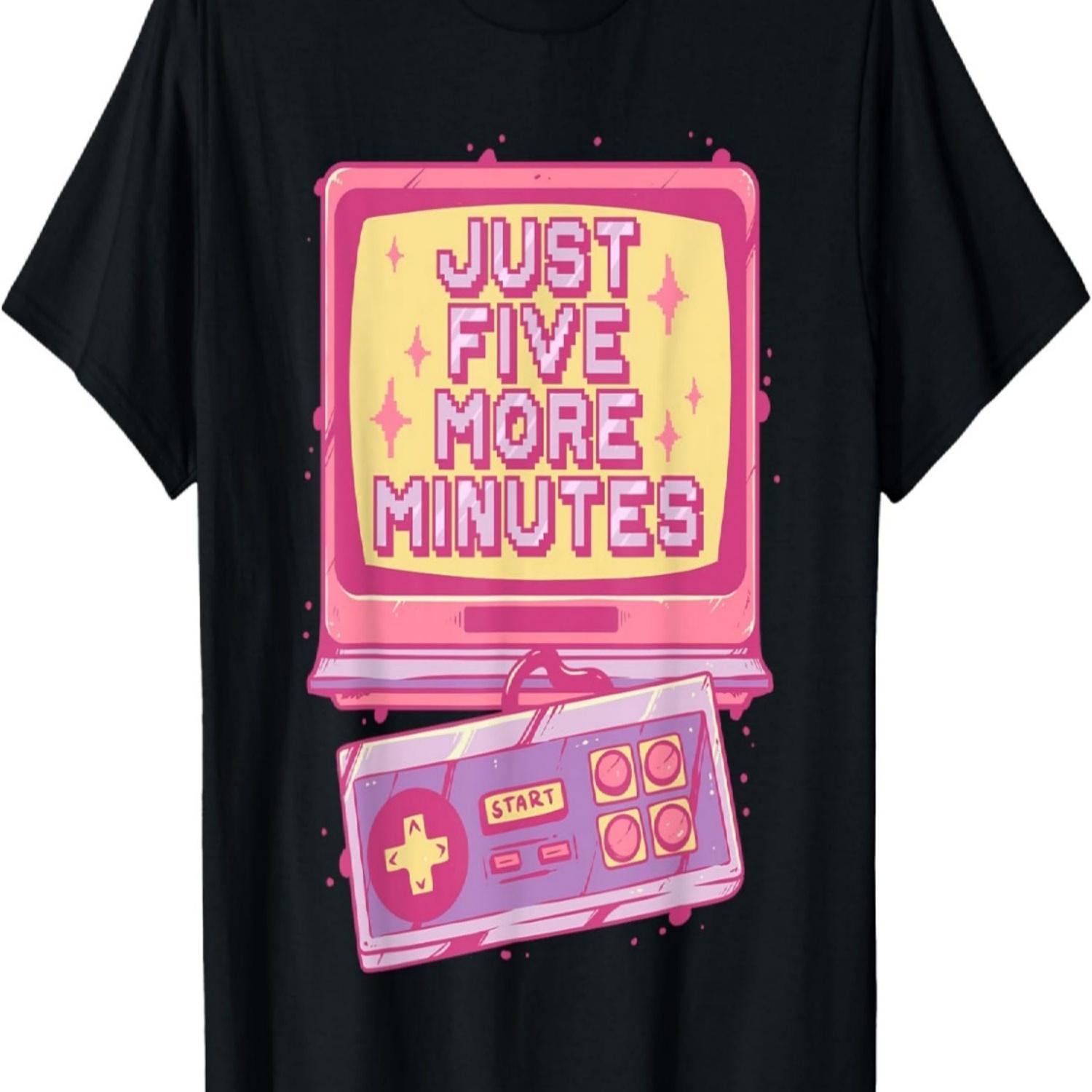 Funny Video Game Shirt for Video Gamer Just 5 More Minutes T-Shirt S чёрный