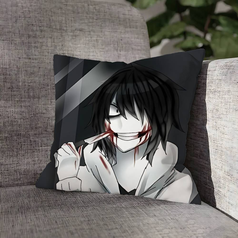 Creepy Urban Killer Jeff Pillow Case For Sofa Decor Car Office Room Printing Cushion Cover Decorations and Protector