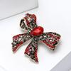 Vintage Rhinestone Bow Brooch for Women Unisex Office Party Friend Gifts Jewelry Accessories
