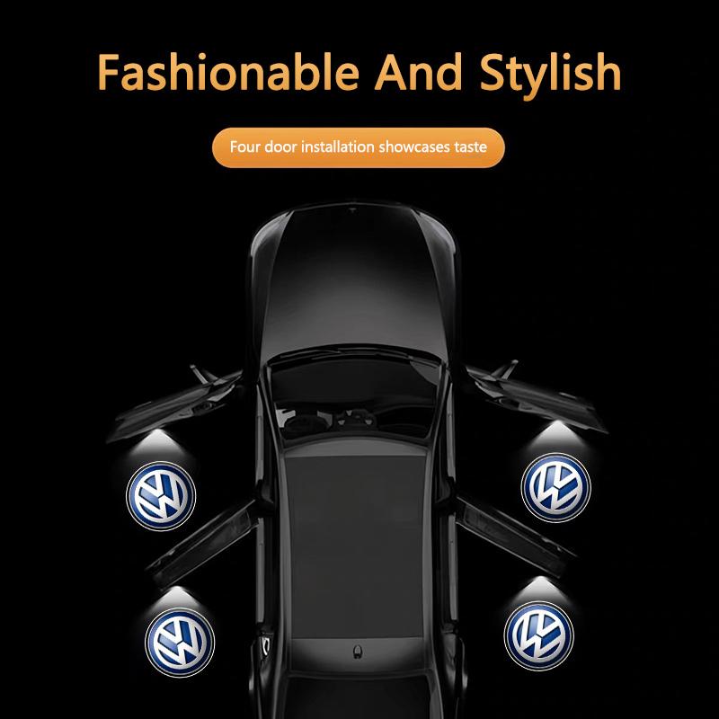 VW 2X LED Car Welcome Logo Light Door Projector Light for VW GTI Polo Golf Passat Tiguan Arteon Touareg CC Taigo Auto Accessories