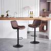 1Pc Bar Stools, Leather Barstools Swivel Adjustable Counter Height Barstool, Upholstered Highchair with Back, Bar Chair