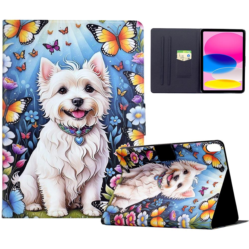 Stand Case for iPad (2025)/iPad 10.9 (2022) Pattern Printing Tablet Leather Cover with Auto Wake/Sleep